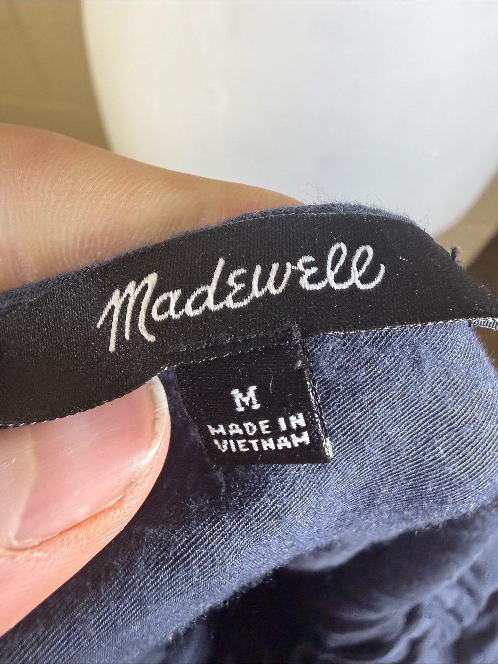 Madewell Navy Blue Short-Sleeve Elastic-Waist Jumpsuit - Picture 5 of 8
